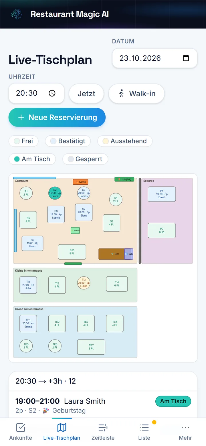 Die App auf dem Smartphone